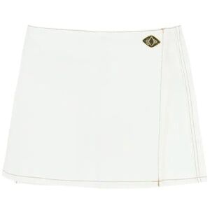 GANNI White Wrap Denim Mini Skirt